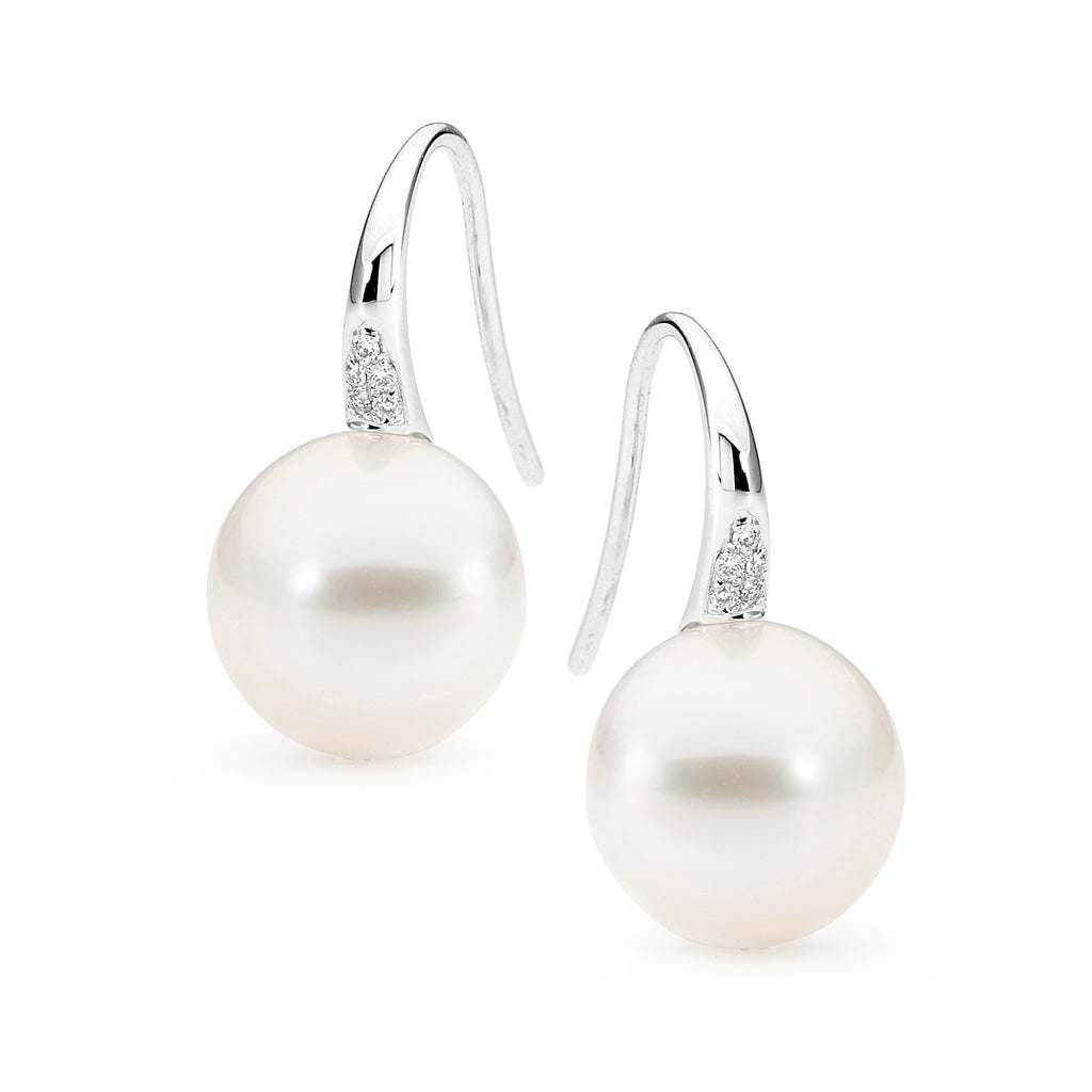 French hook pearl and diamond earrings online jewellery shop buy jewellery online jewellers in perth perth jewellery stores wedding jewellery australia pearl jewellery
