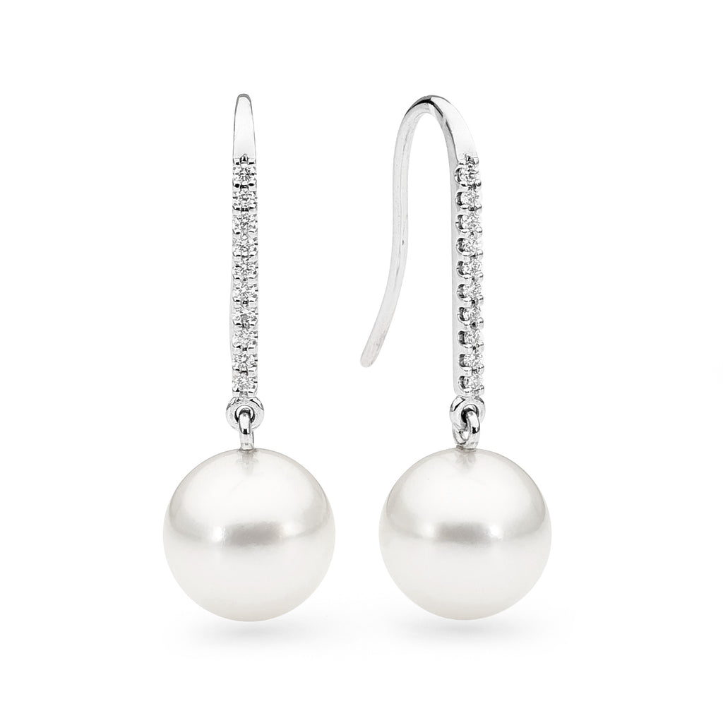 Diamond Set Pearl Earrings online jewellery shop perth jewellery stores jewellery stores perth australian jewellery designers bridal jewellery australia