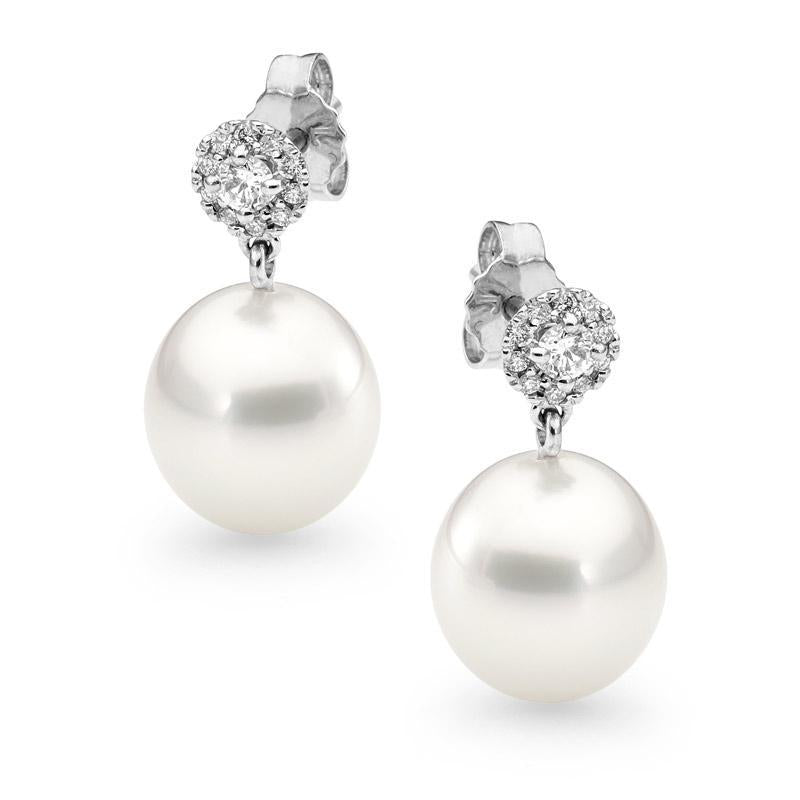 Halo diamond and pearl earrings online jewellery shop buy jewellery online jewellers in perth perth jewellery stores wedding jewellery australia gold jewellery perth  pearl jewellery