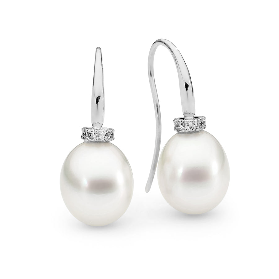 Pearl and Diamond French Hook Earrings Pearl and diamond earrings pearl jewellery australian pearls diamonds and pearls perth jewellery stores perth perth jewellery stores australian jewellery designers online jewellery shop perth jewellery shop jewellery shops perth perth jewellers jewellery perth jewellers in perth diamond jewellers perth bridal jewellery australia