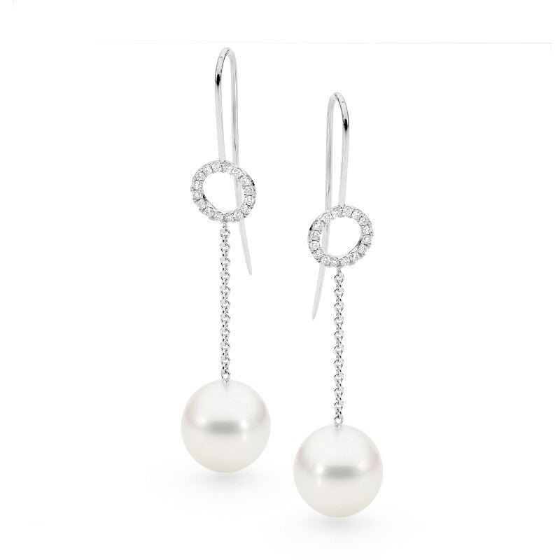 Pearl and Diamond Chain Earrings pearl jewellery australian pearls diamonds and pearls perth  jewellery stores perth perth jewellery stores australian jewellery designers online jewellery shop perth jewellery shop jewellery shops perth perth jewellers jewellery perth jewellers in perth diamond jewellers perth bridal jewellery australia