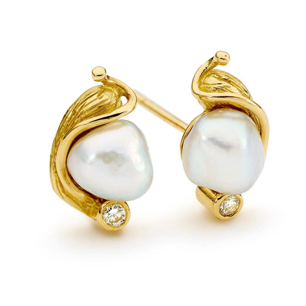 Freeform Keshi Pearl Stud Earrings bridal pearl jewellery online jewellery shop perth jewellery stores jewellery stores perth australian jewellery designers bridal jewellery australia