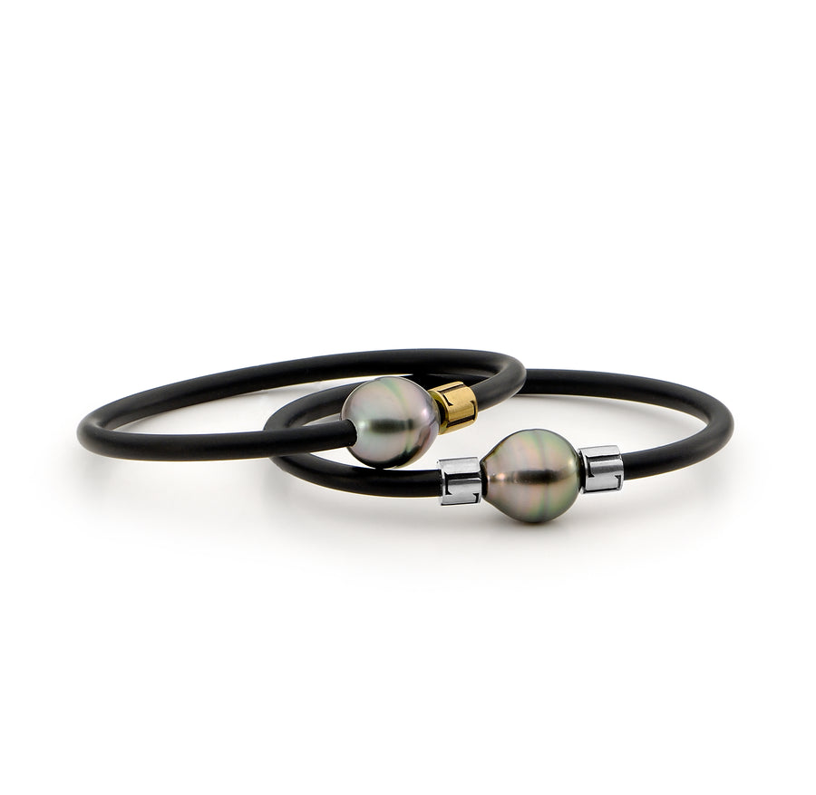 Linneys Black Pearl Neoprene Bangles online jewellery shop buy jewellery online jewellers in perth perth jewellery stores wedding jewellery australia pearl jewellery