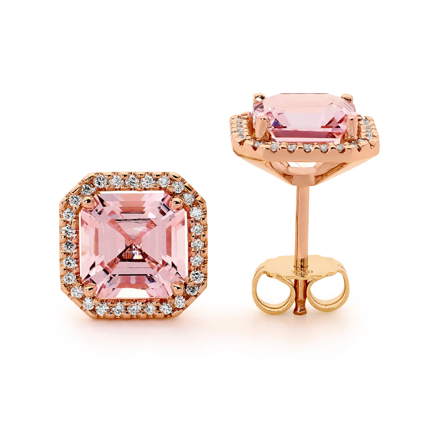 Morganite and Diamond Earrings online jewellery shop buy jewellery online jewellers in perth perth jewellery stores wedding jewellery australia diamonds for sale perth