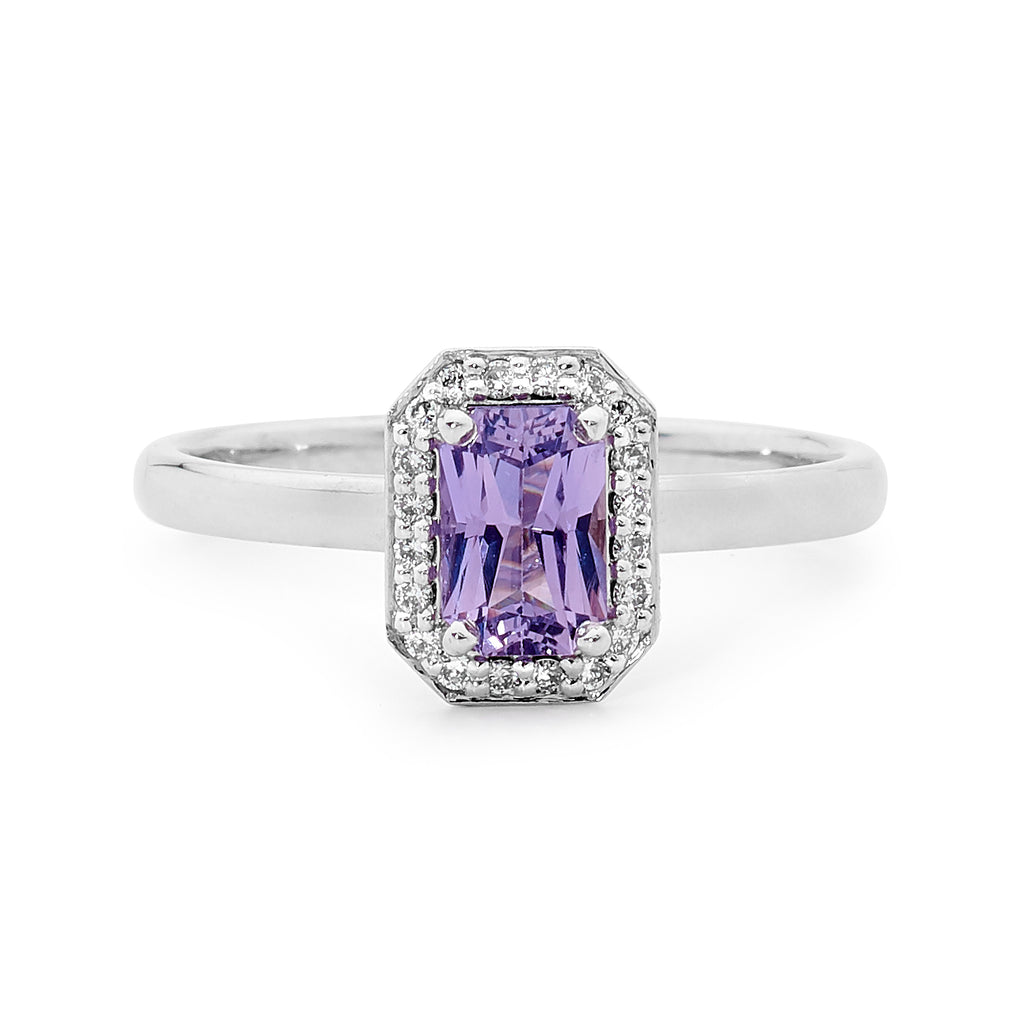 18ct White Gold, Diamond and Purple Sapphire Ring – Linneys Jewellery