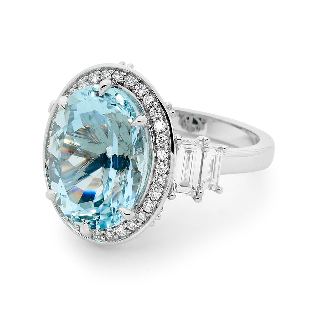 Oval Cut Aquamarine and Diamond Ring online jewellery shop buy jewellery online jewellers in perth perth jewellery stores wedding jewellery australia diamonds for sale perth gold jewellery perth engagement rings for women engagement rings australia custom engagement rings perth designer engagement rings unique engagement rings diamond engagement rings diamonds perth
