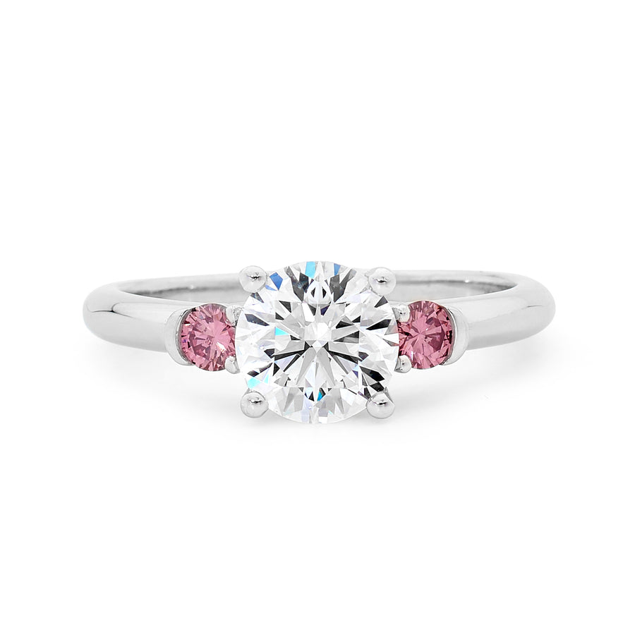 Platinum White and Pink Diamond Ring Platinum White and Pink Diamond Ring 