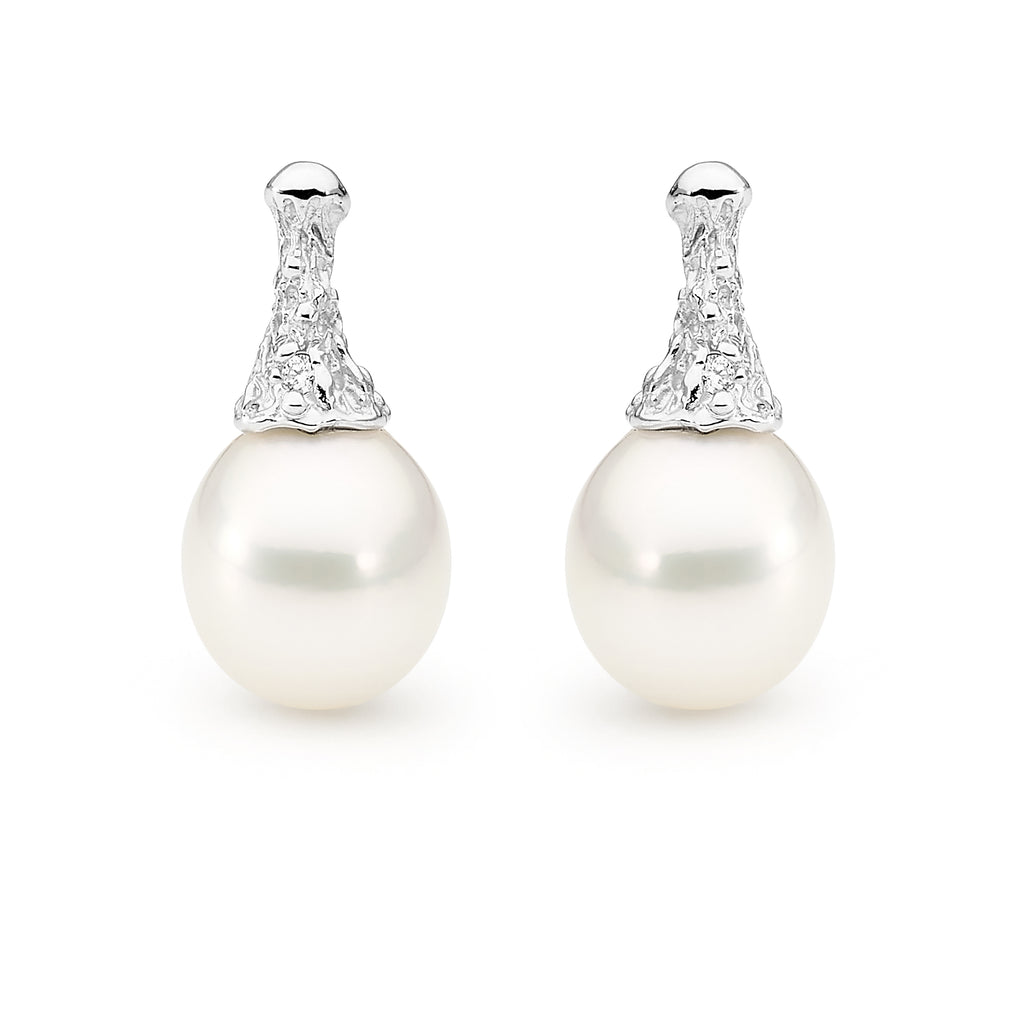 Organic style pearl and diamond earrings online jewellery shop buy jewellery online jewellers in perth perth jewellery stores wedding jewellery australia diamonds for sale perth gold jewellery perth