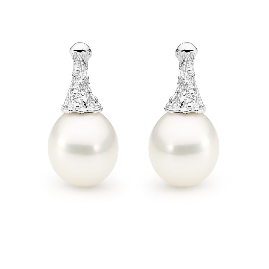 Organic style pearl and diamond earrings online jewellery shop buy jewellery online jewellers in perth perth jewellery stores wedding jewellery australia diamonds for sale perth gold jewellery perth
