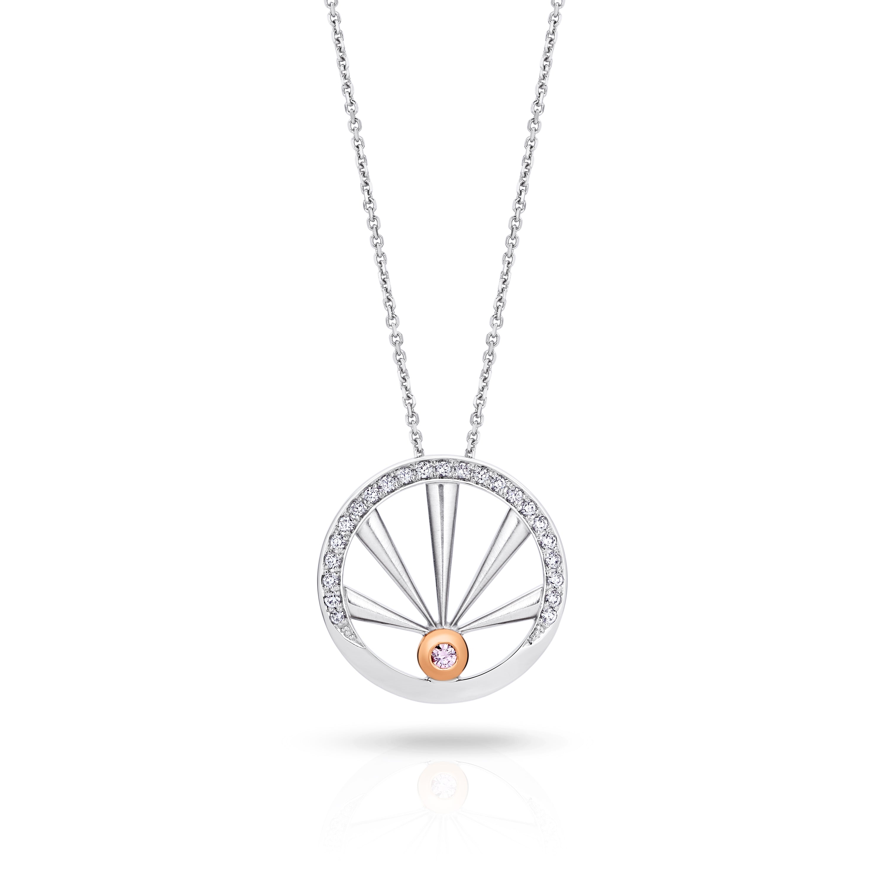 Gold diamond circle necklace discount